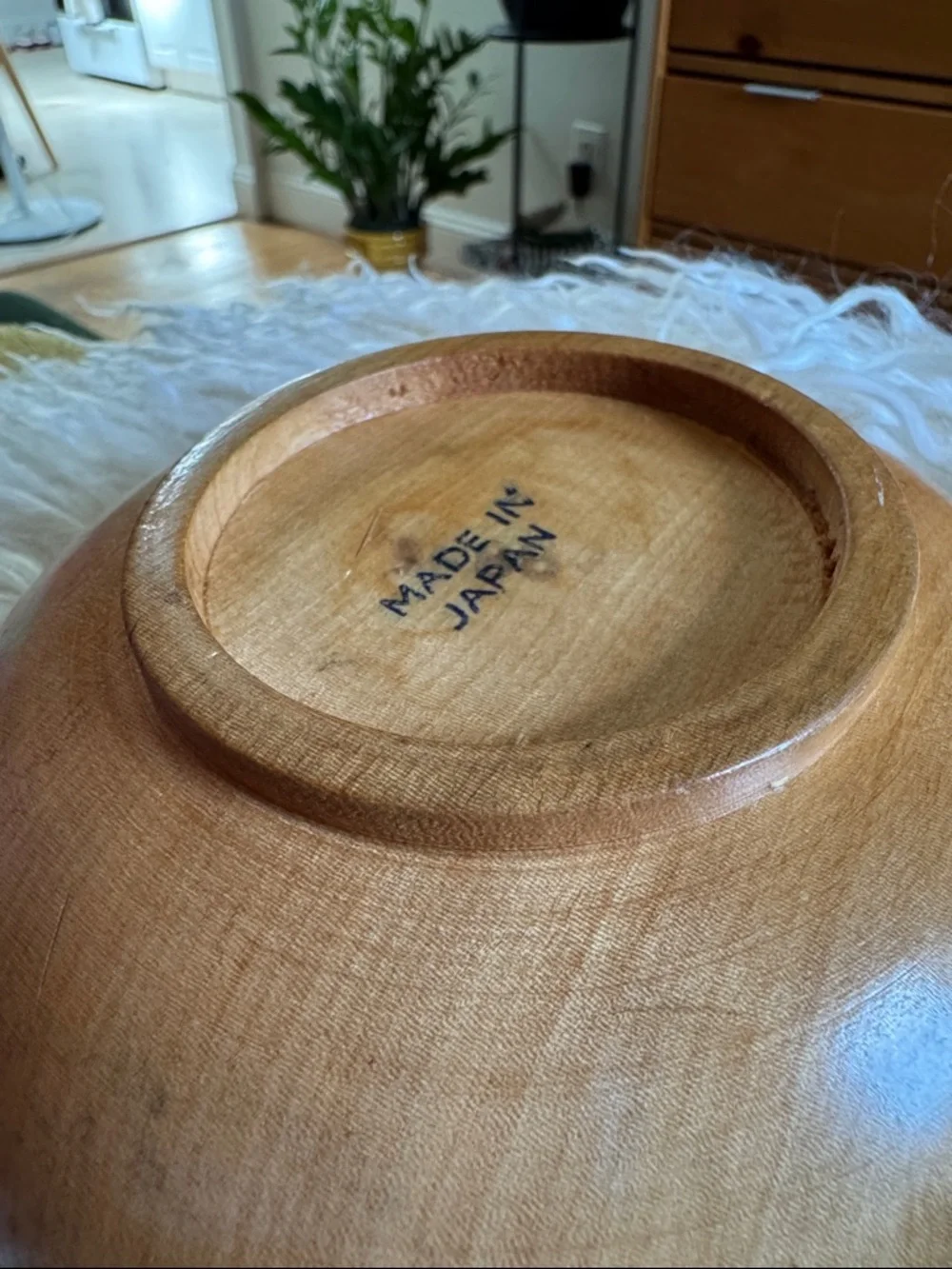 Vintage Handturned Wooden Bowl - Warm Honey Wood | made in Japan